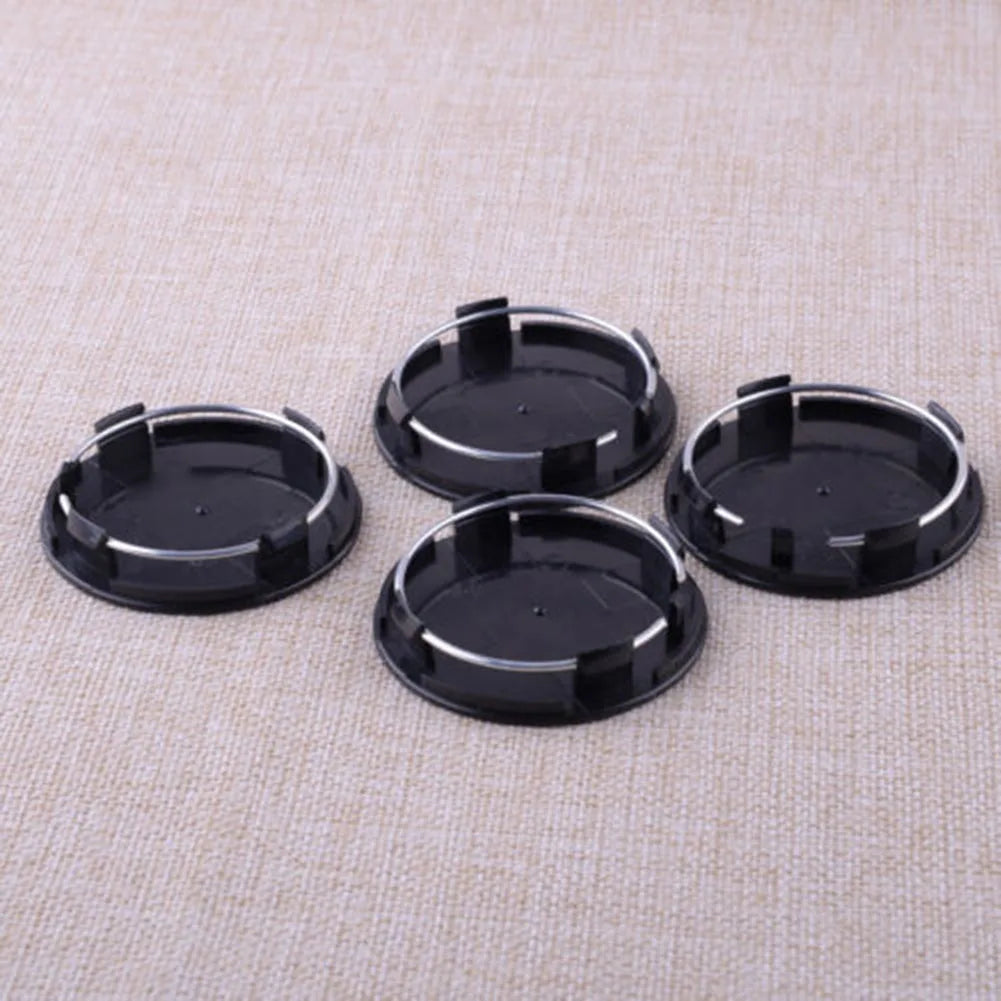 4pcs 70mm Car Black / Silver Universal Car Wheel Hub Center Cap Cover Wheel Hub Center Badges Fit For RM Rims Type