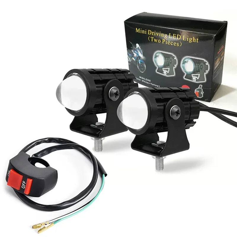Motorcycle Mini Driving Light Dual Colo for Headlight Auxiliary Spotlight Lamp R ATV Scooter Moto Fog Light Accessorie 12V Amagi
