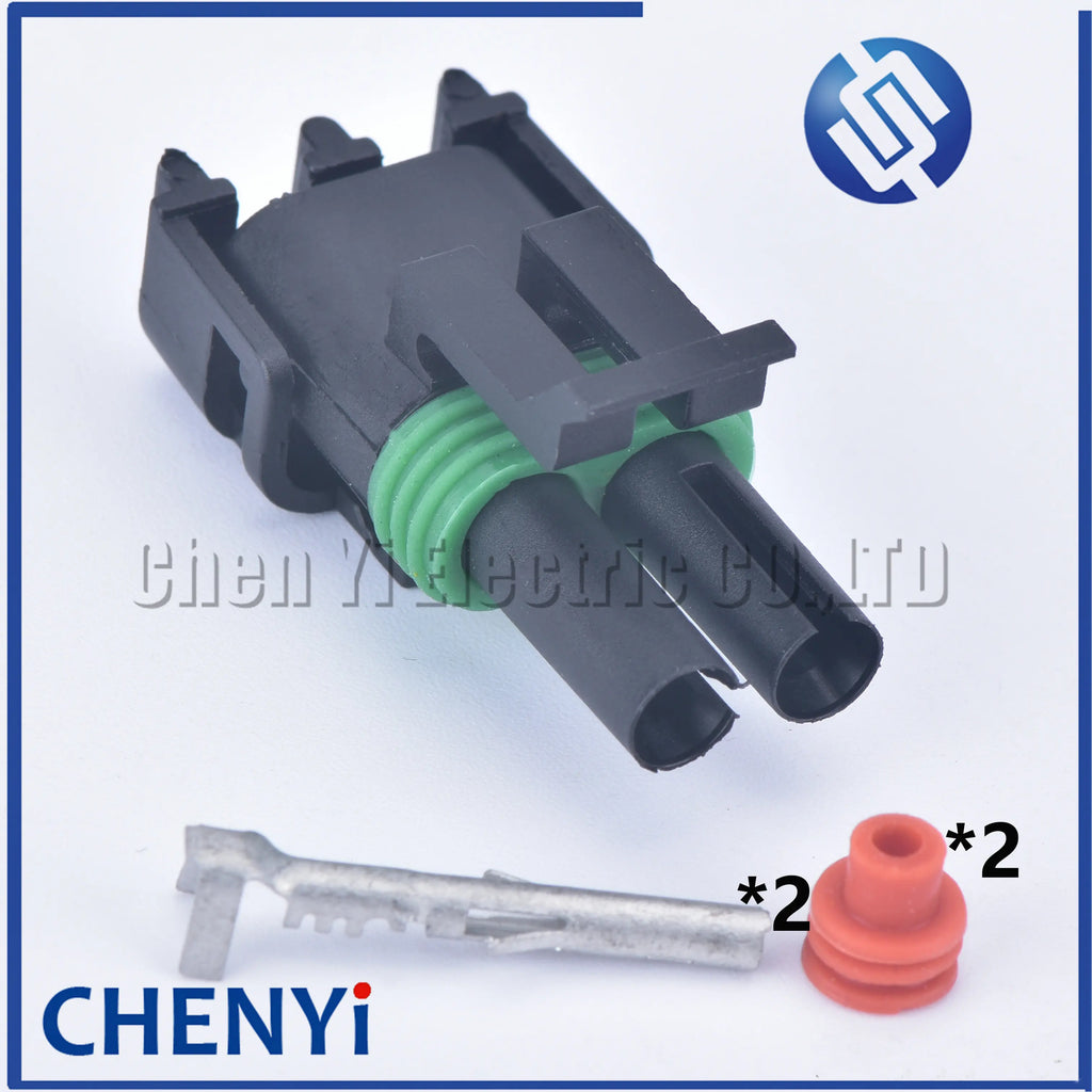 2 pin 2.5 mm Series Female or Male Injector Socket Waterproof Automobile Cable Connector Plug 12015792 12010973