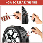 Tire Repair Tool Kit with Rubber Strips Tubeless Tyre Puncture Studding Plug Set Motorcycle Bike Truck Repair Accessories Amagi