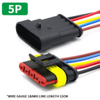 5/20/100 Sets HID 1/2/3/4/5/6 Pin Waterproof Auto Connector Kit with 15CM 18AWG Wire for Car/Truck Harness Wiring
