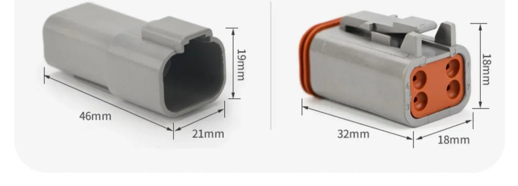 10 Sets Deutsch DT Connector DT06-2S/DT04-2P 2P 3P 4P 6P 8P 12P Waterproof Electrical Connector For car Motor With Pins 22-16AWG