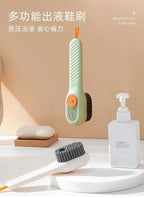Shoe Brush Multifunction Cleaning Soft Automatic Liquid Shoe Brush Long Handle Clothes Soap Brush With Hook Clean Tool Amagi