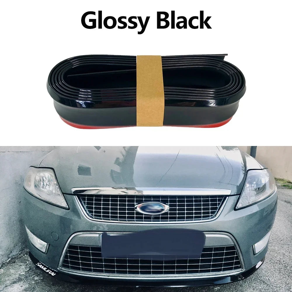 Universal Carbon Fiber Front Bumper Lip Protector Scratch Collision Resistant Easy Screw Installation Premium Look for Car Tools