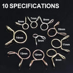 20/10Pcs Spring Hoop Hose Clamp Zinc Plated Pipe Clip Fuel Tube Water Pipe Air Tubing Fixed Clip Assortment Kit Home Hardware