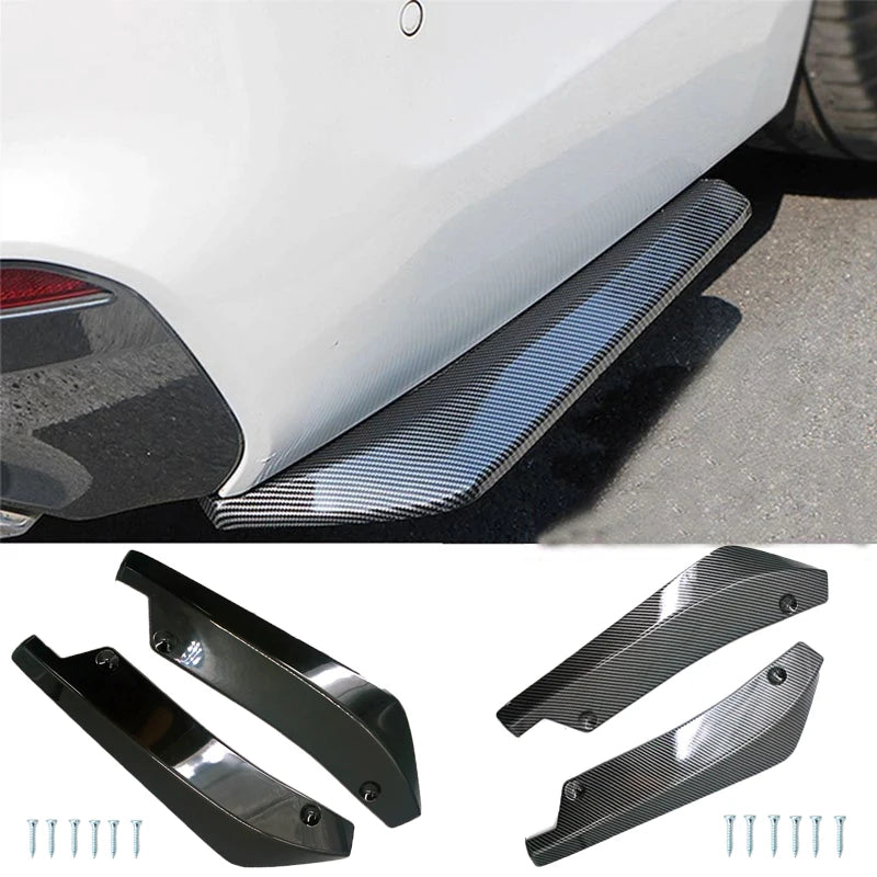Universal Car Front Rear Bumper Strip Lip Spoiler Diffuser Splitter Scratch Protector Extension Carbon Fiber Winglets Side Skirt