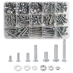 M3-M6 Phillips Pan Head Self-Tapping Screw Assortment Kit with Nuts & Washers - Stainless Steel Fastener Set for DIY/Machinery