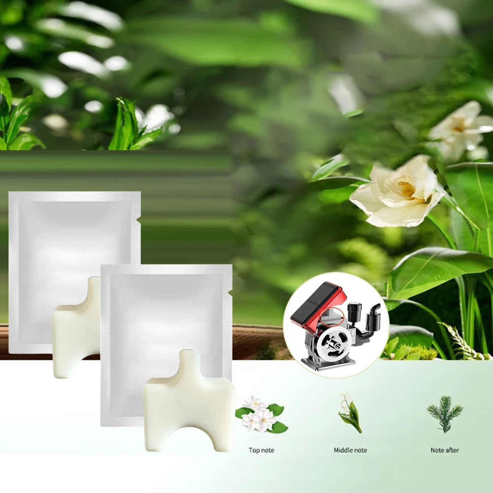 2/5 PCS Diffuser  Solar Powered Rotating  Car Purifier Simulated  Engine Scent Tablet Car Aromatherapy  Machine Fragrant Tablet