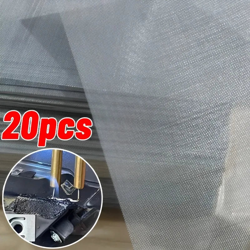 Automobile Bumper Stainless Steel Repair Mesh Plastic Crack Repair Mesh Welding Wire Mesh Net for Bumper Body Hood Vents 15x20cm