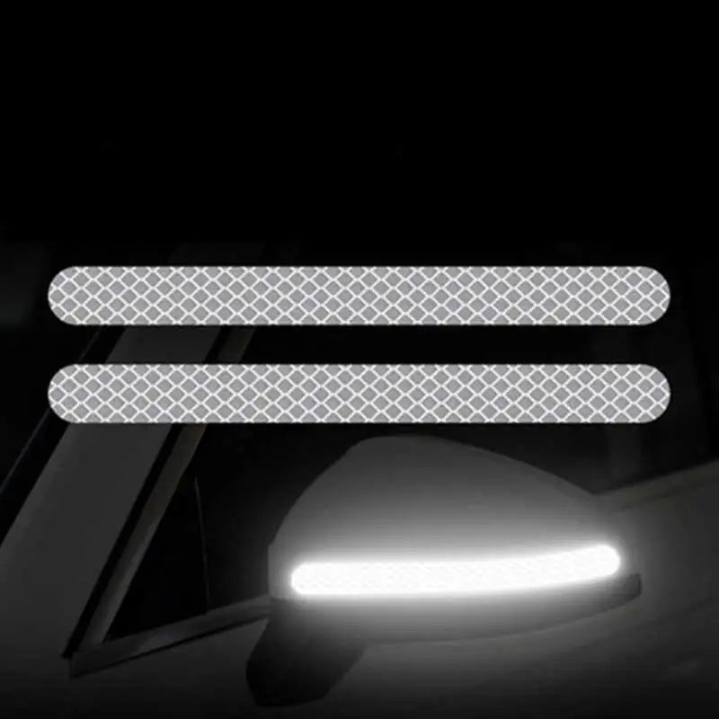 6/2pcs Car Reflective Safety Strip Stickers Car Rearview Mirror Reflective Sticker Reflective Warning Safety Tape Accessories