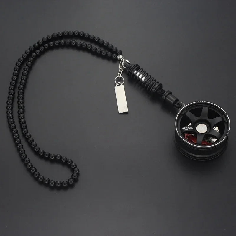Car Wheel Shock Absorber Ornament Car Interior Rearview Mirror Pendant Car Pendant Hanging, Halloween, Christmas Gift Amagi