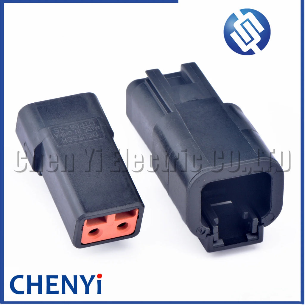 2 Pin DTP series BLACK  Automotive waterproof connector Wire harness plug DTP06-2S DTP04-2P DTP06-2S-E004 DTP04-2P-E004 with Pin