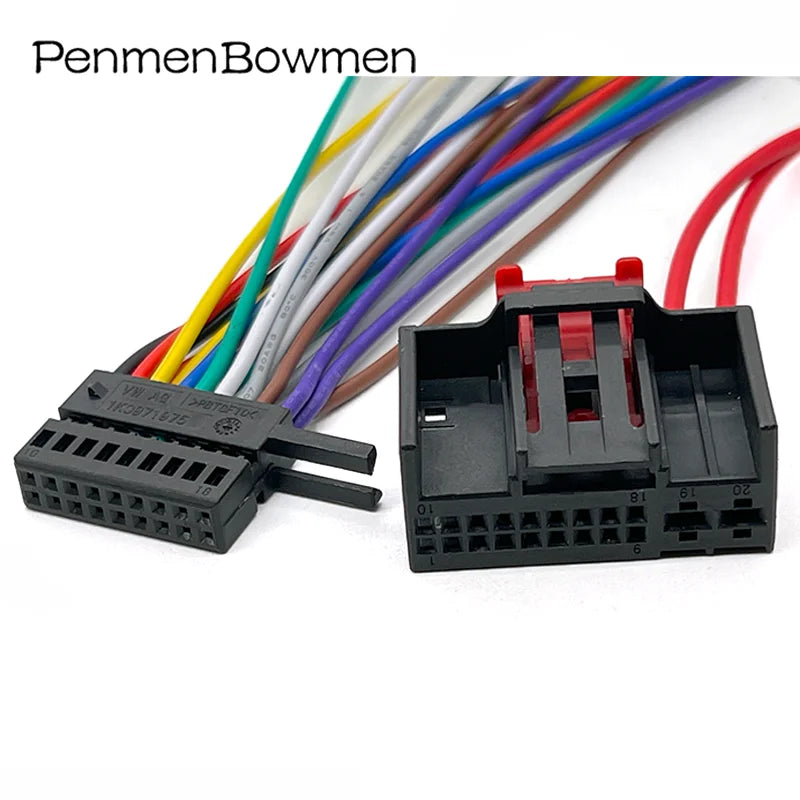 1 Set 20 Pin Auto 1K0971975 Air Conditioning Controller Electrical Cable Connectors Wire Harness Plug 1-1394805-1 1-1394803-1