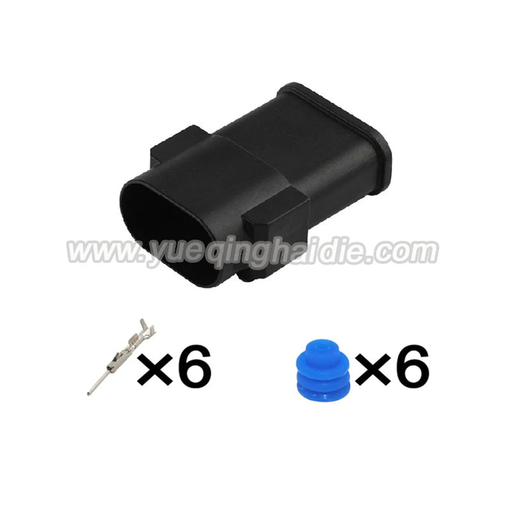 6 Pin Connector Waterproof 0.6mm Male Female Connector Automotive Wire Harness Cable Plug for Benz BMW 1-967616-1 2-967616-1
