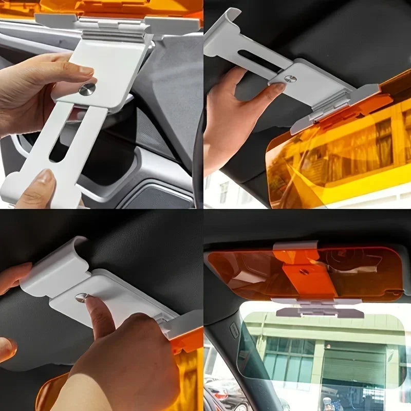Car Sun Visor Goggle Night Vision Driving HD Anti Sunlight Dazzling Day Mirror UV Fold Flip Down Clear View Interior Mirrors Ama