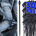 1-30pcs Black Nylon Threaded Head Harness Cable Ties Multi-purpose for Most Auto Repairs and Wiring Auto Interior Accessories