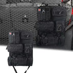 6pcs/set Universal Car Backrest Wall Hang Seat Back Storage Bag Organize Molle Panel with 5 Detachable Pouch,Outdoor Campe Hike