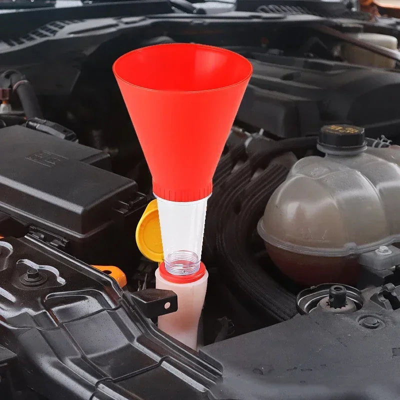 Car Engine Oil Funnel Universal Fuel Add Funnel Tools Adjustable Gasoline Special Funnel Non-leakage Design amagi