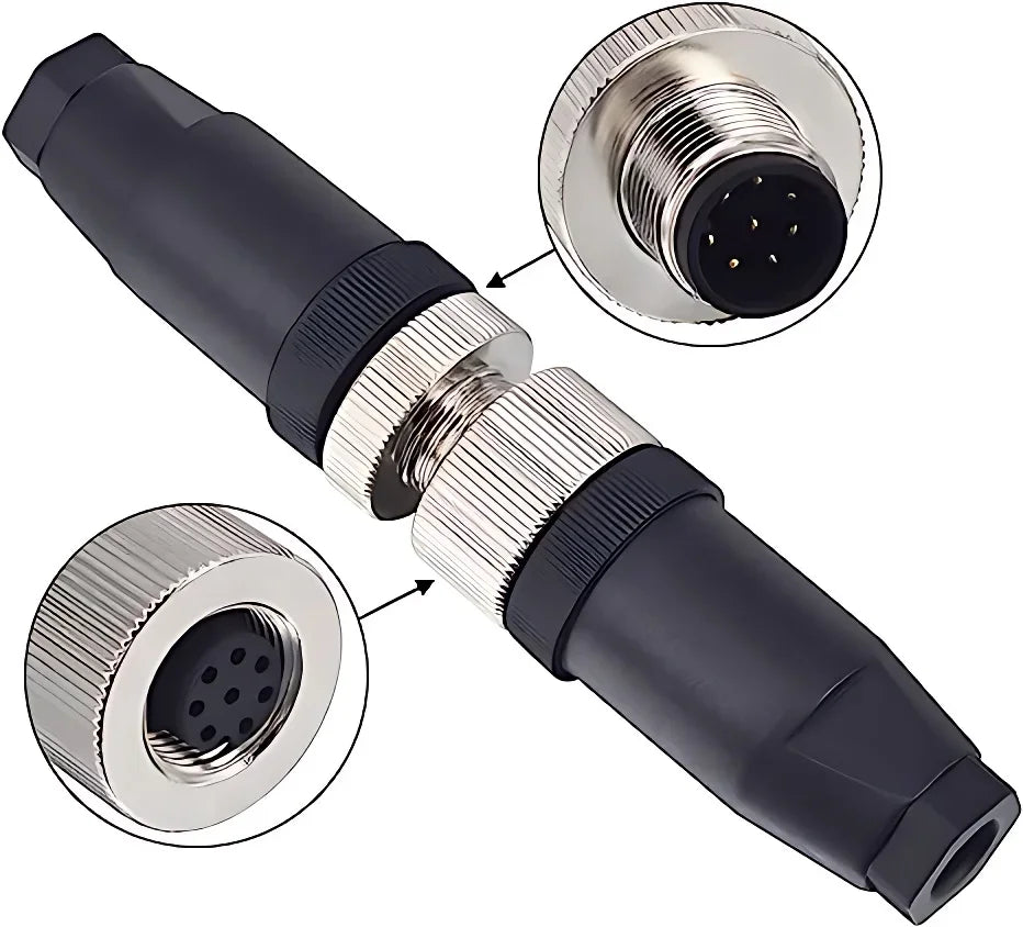5/20 PCS M12 12mm Connector Aviation Panel Back/Front Mount Flange Socket Sensor Connector IP67 Waterproof Straight/Right Angle
