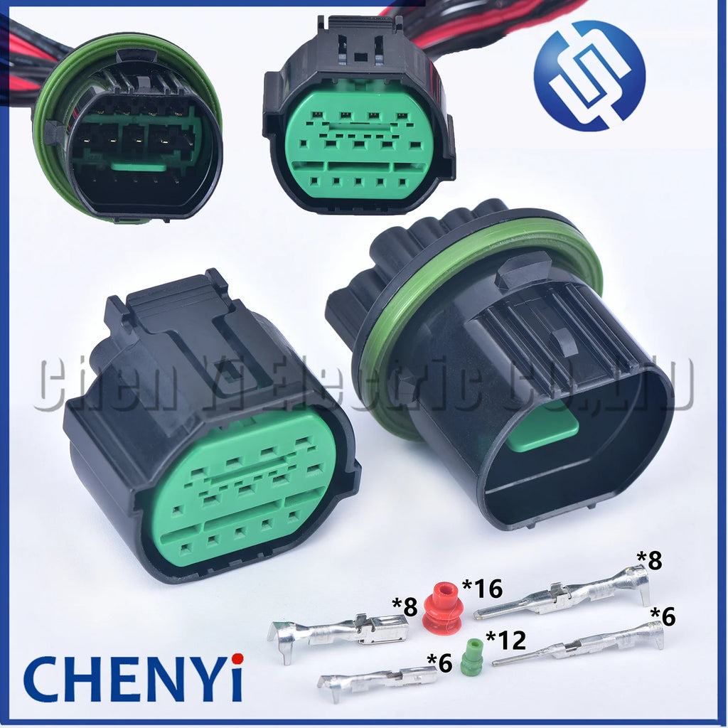 14 Pin Auto Headlight Waterproof Connector Car Lamp Light Wire Harness Plug GL301-14021 GL291-14021 For Hyundai Elantra  Kia K3