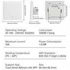 Tuya ZigBee Smart Light Switch No Neutral Wire No Capacitor Needed,1/2/3 Gang Wall Touch Interrupter Work with Alexa Google Home