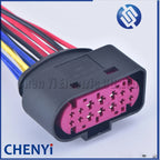 14 Pin/way Waterproof Car Xenon Headlight Lamp Plug Connector Socket 1J0973737 1J0973837 with wires