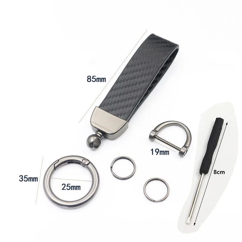 Car Sleek Carbon Fiber Style Keychain - 360° Rotatable, Universal Fit with Anti-Lost D-Ring, Durable for Men & Women Amagi