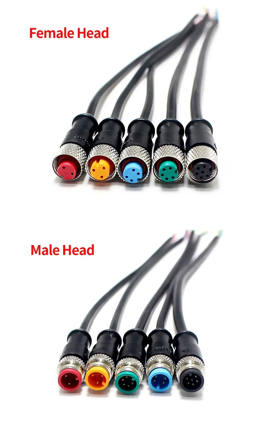 5/20PCS M9 2 3 4 5 6 Pin DC Electric Bicycle Butt Joint Plug waterproof female male Connector Wiring Scooter Brake Cable 20CM