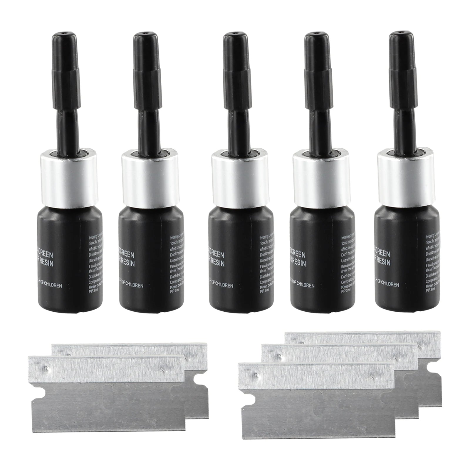 5PCS Automotive Windshield Glass Crack Nano Repair Fluid Car Resin Scratch Crack Restore Fluid Glass Curing Glue Car Accessories