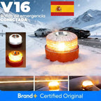 Car Emergency Light 2026 Latest Version DGT Approved Beacon V16 with Geolocator Unlimited Telefonica Data Until 2038 V16 Amagi