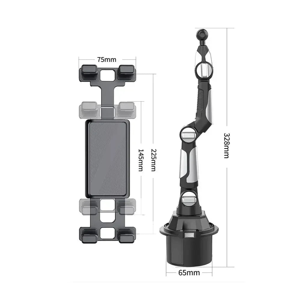 Magnetic Cup Holder Phone Mount for Car - Universal Phone Holder Stand, One-Hand Operation, Hands-Free Car Mount Holder Amagi