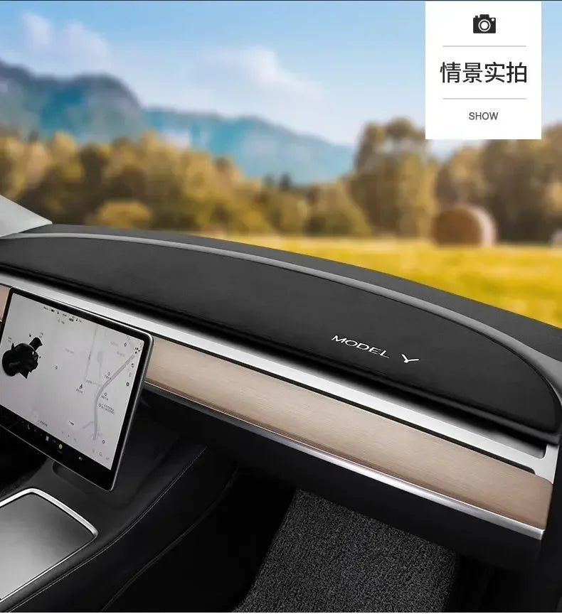 Model3 Highland 2024 Suede interior Accessories For Tesla Model 3 Y 2022 Dashboard Panel Pad Dash Board Sunshade Protector Cover
