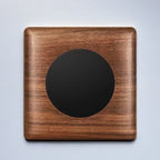 86x86mm Solid Wood Embedded Power Outlet - Childproof EU/RU/FR Socket, Fireproof Vintage Panel for Industrial & Villa Use