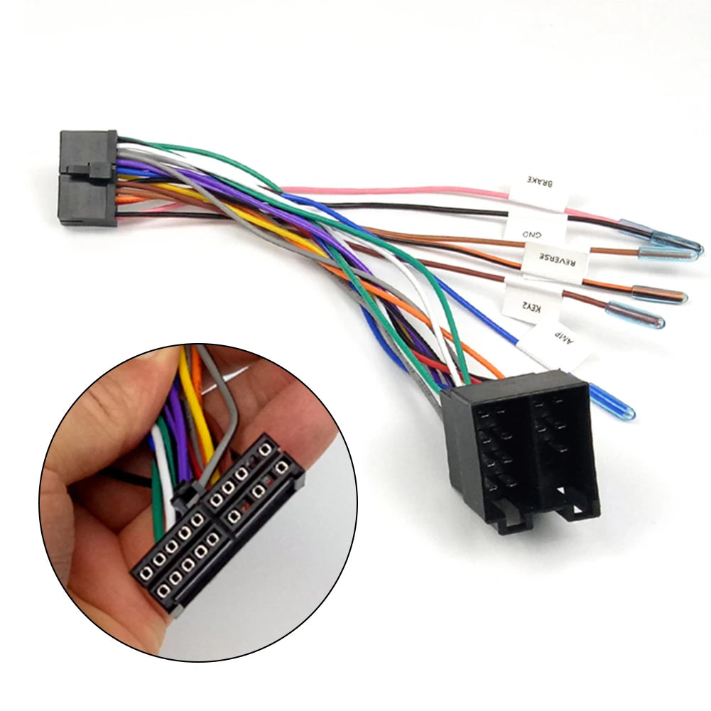 20-Pin Cable Adapter To ISO Wiring Harness Adapter 20-Pin ISO Car Radio Power Supply Adapter Cable Motherboard