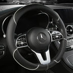 All Seasons Leather Diamond Steering Wheel Cover Universal Fit for 14 .5-15 Inch Durable Leather Cover Anti-Slip Veins Amagi