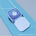 Foldable Mini Fan Portable Desk Fan with Phone Stand USB Rechargeable Handheld Fan for Outdoor Travel Camping Hanging Neck Amagi