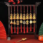 1Pc 2025 Year Of The Snake Gold-Plated Plastic Zodiac Snake Pendant Lucky Mascot Home Car Hanging Ornaments