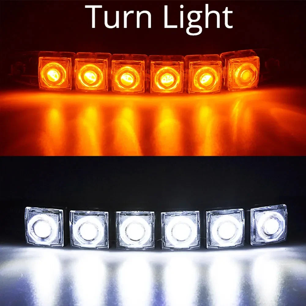 2Pcs Universal Car Led DRL Daytime Running Light Flexible 6SMD White Ice Blue Waterproof Driving Fog Bulb Styling DC 12V Tools