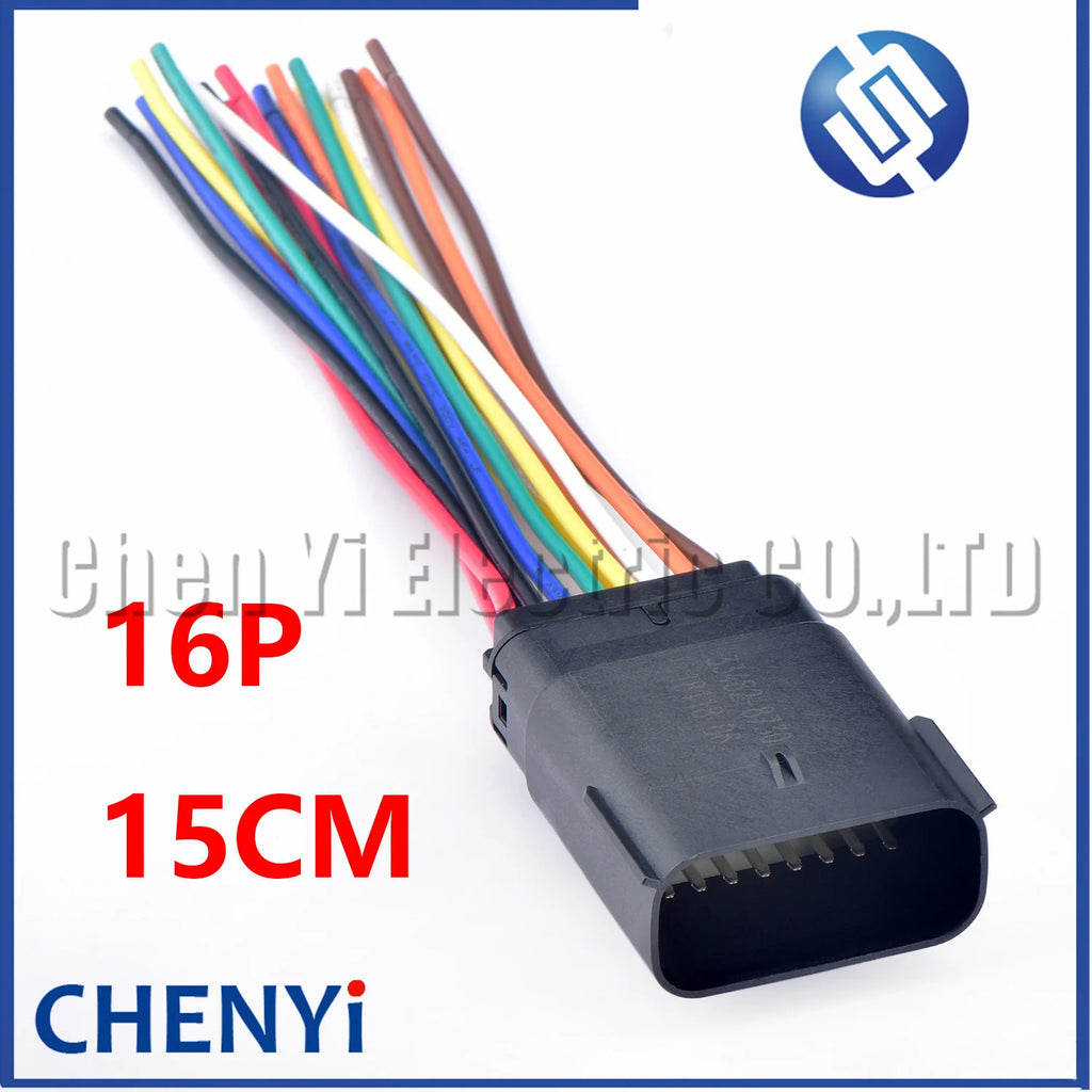 16 Pin Headlight Socket Automotive Lamp Light Connector For Ford Focus Mondeo EDGE Fiesta 33472-1740 33472-1601 with wire