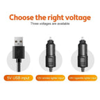 New Car Fan 360° Adjustable Triple-Head 12V/24V USB Powerful Cooling Circulation Ideal for Vehicle Comfort on Long Drives amagi