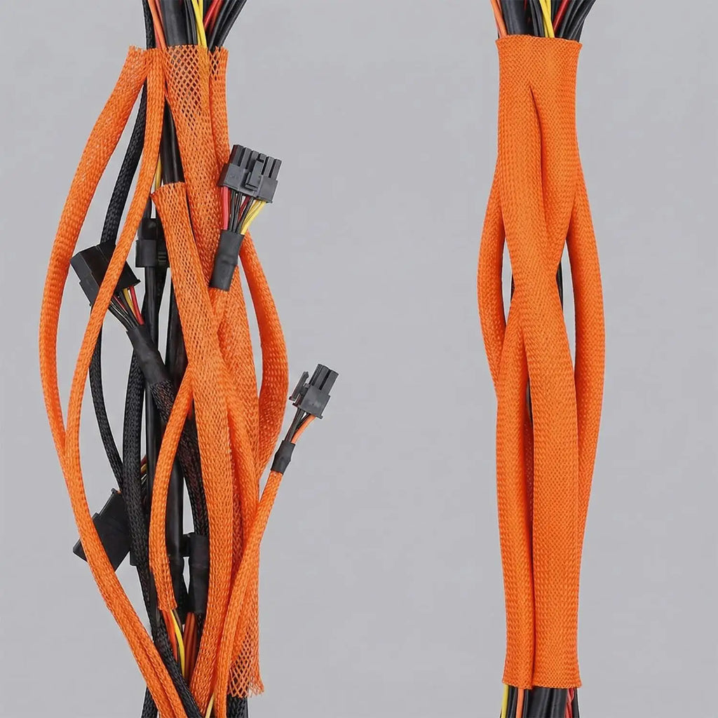 1-10pcs Car Insulation Cable Sleeves Black Braided Heat Shrink Tube Line Organizer Flam Retardant Wire Wrap Sheath Protection