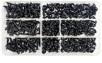 340PCS PWA Cross Self-Tapping Black Screw M3 M3.5 M4 M4.8 Carbon Steel Round Pan Head Tapping Screw with Washer Assortment Kit