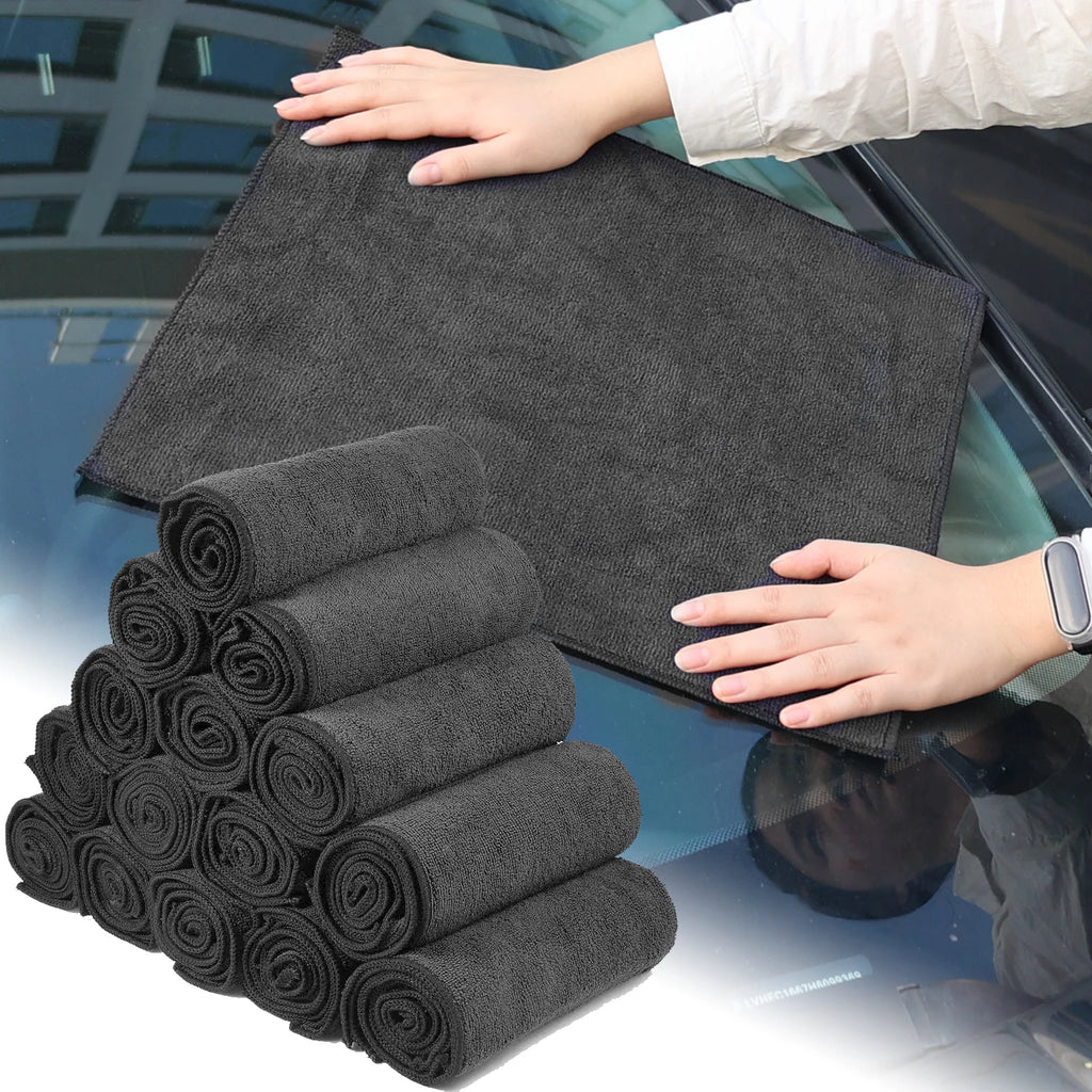 1-10pcs Absorbent Towel for Black Microfiber Car Wash Housework Cleaning Rags Cleaning Cloth Household Auto Washing Tools