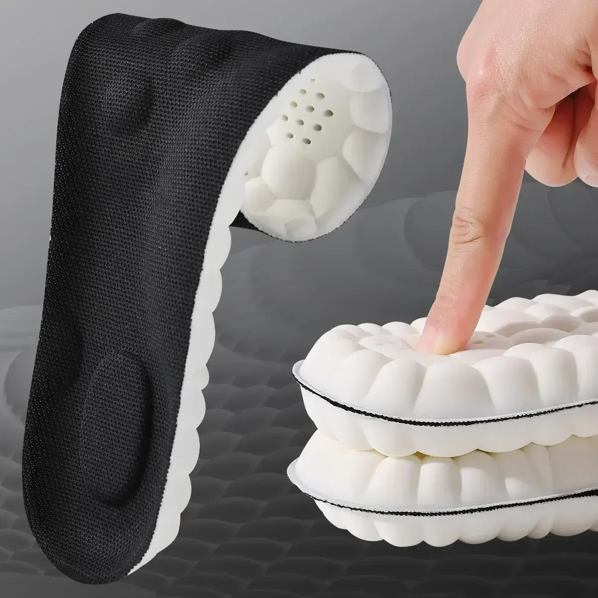 1/2 Pairs 4D Cloud Technologyt High Elasticity Sports Deodorant Insoles for Shoes PU Sole Breathe for Feet Men Running Insole