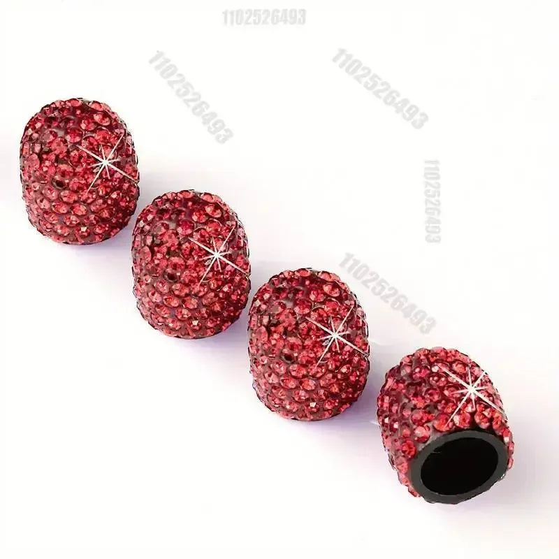4pcs Diamond Crystal Car Tire Valve Caps Shining Dust-proof Wheel Valve Cover Vehicle Bling Valve Cap Car Styling Amagi
