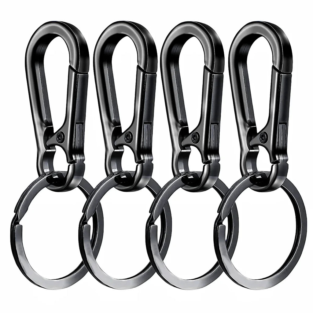4Pcs Metal Carabiner Shape Key Ring Keyring Carabiner Clip Keychain Holder Clips Hook Holder Organizer for Car Keys Finder Amagi