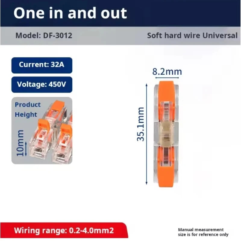 2-12 Pin Screw Fixation Quick Press Electrical Docking Terminal | Compact Push-in Wire Connector Terminal Block