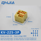 1 in Multiple Out Electrical Splitter Wire Connector Plug-in Terminal Block for Home Light Wiring Guide Rail Junction Box