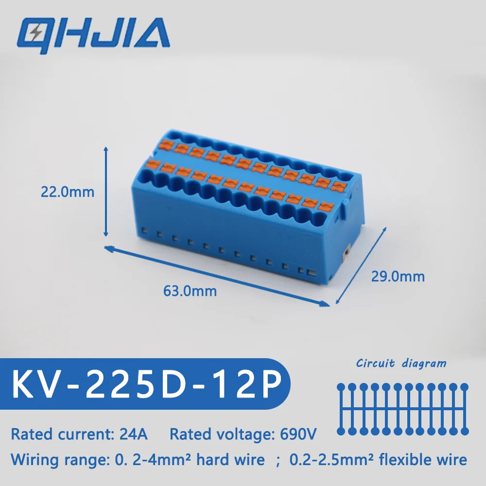 Fast Wiring Mini Rail-Type Quick Junction Box | 1-In-Multi-Out Plug-in Terminal Wire Connector for Easy Electrical Connection