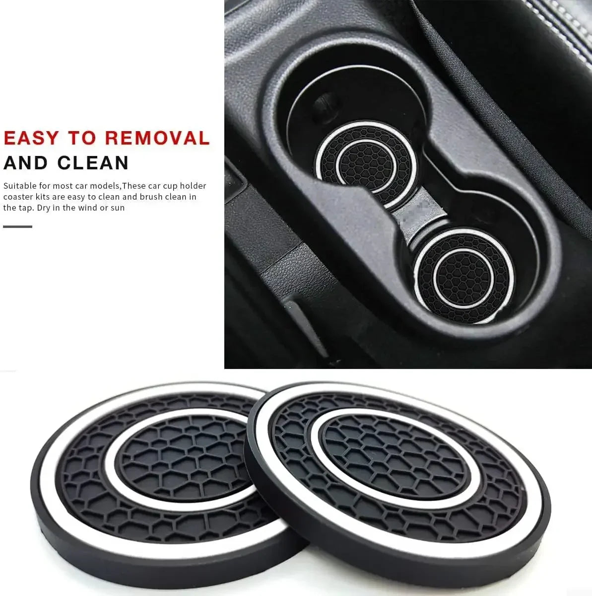 2pcs 7cm Non-slip Car Water Cup Pad Mat for Bottle Holder Coaster Auto Interior Anti-skid Cup Holders Amagi